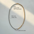 Oval Pendant Necklace with Dual-Color Patchwork Chain in Gold, Silver, Circle or XINGX Retro Style Brass and Titanium Steel Cuban Link Chain Necklace 31-40cm Adjustable Length