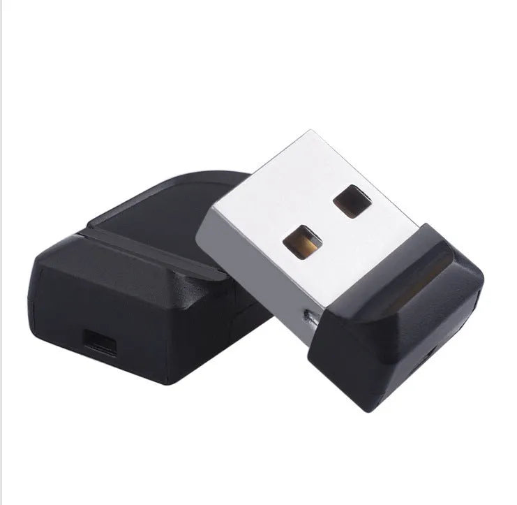 Black Mini U Disk portable flash drive with solid colour design on white background