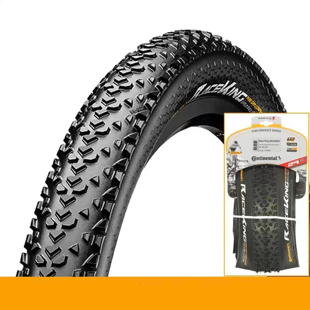 Mountain bike folding tyre shown in yellow and white for 26, 27.5, and 29-inch wheels.