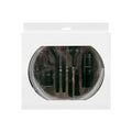 Eight-piece set of small vacuum cleaner suction heads for dust collection in compact areas.