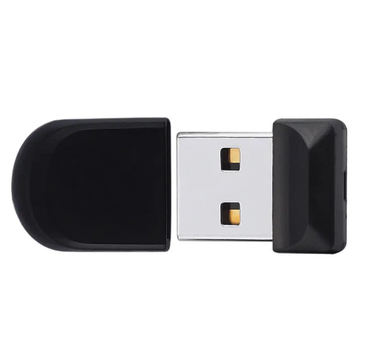 Black Mini U Disk portable flash drive with solid colour design on white background