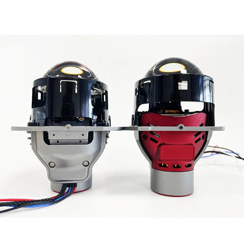 Intelligent follow up steering headlights with aviation aluminium housing and three inch glass lenses