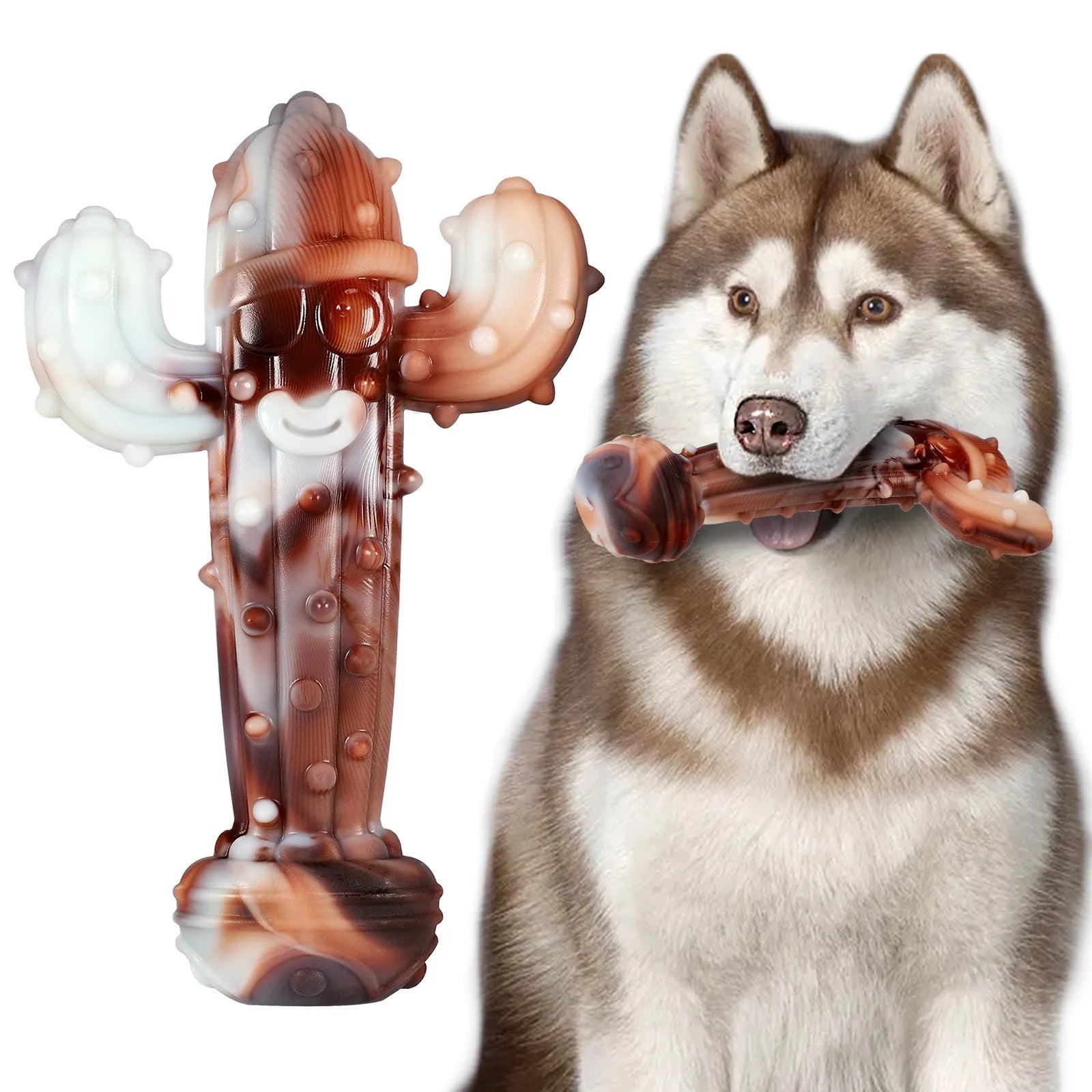 Nylon dog chewing toy in antlers beef flavour on a light background