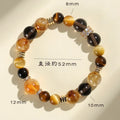 Women's natural yellow artificial crystal bracelet with 10mm string beads and unisex design