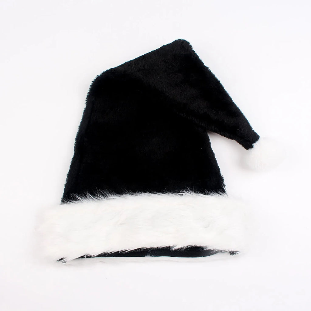 European style plush Christmas Halloween hat in polyester, 56cm by 30cm, in white and black colour