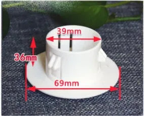 Plastic air conditioner hole sealing kit components including splits, plug caps, and tuyere panels