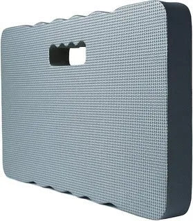 Blue EVA foam garden kneeler mat on grass, showing its 45cm length and 4cm thickness for kneeling comfort.