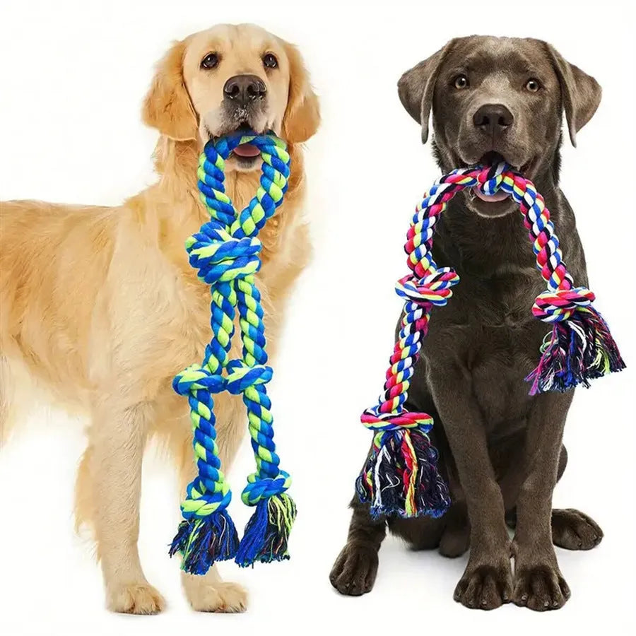 Heavy-duty cotton rope knot dog toy 77cm for large breeds dental chew tug of war play