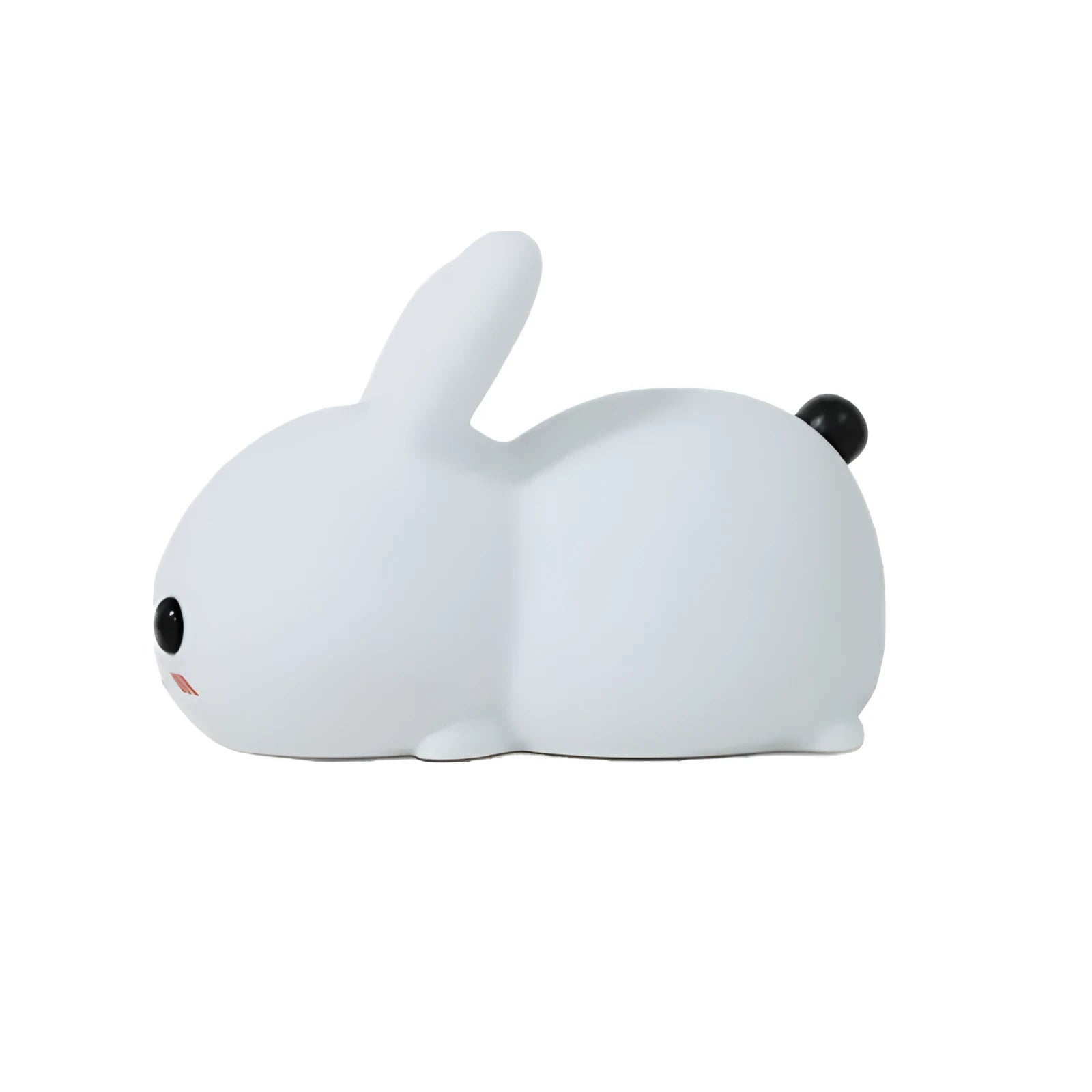 Colorful rabbit silicone LED night light in white with touch switch and double colour light modes