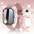 Smart watch with 1.44-inch touchscreen on a silicone strap, showing Bluetooth calling and health tracking display.