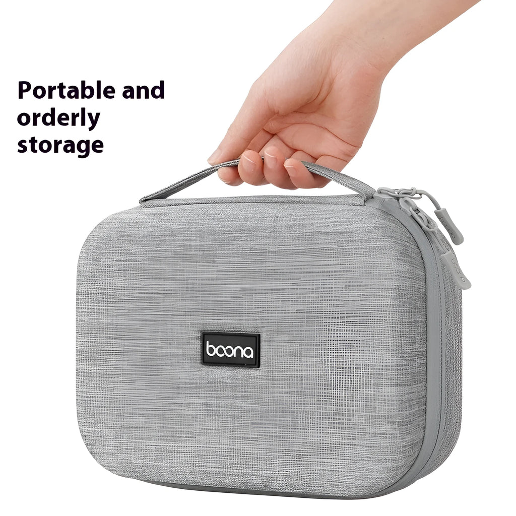 Gray EVA multifunctional digital storage bag for data cable headset charger with 3kg load capacity