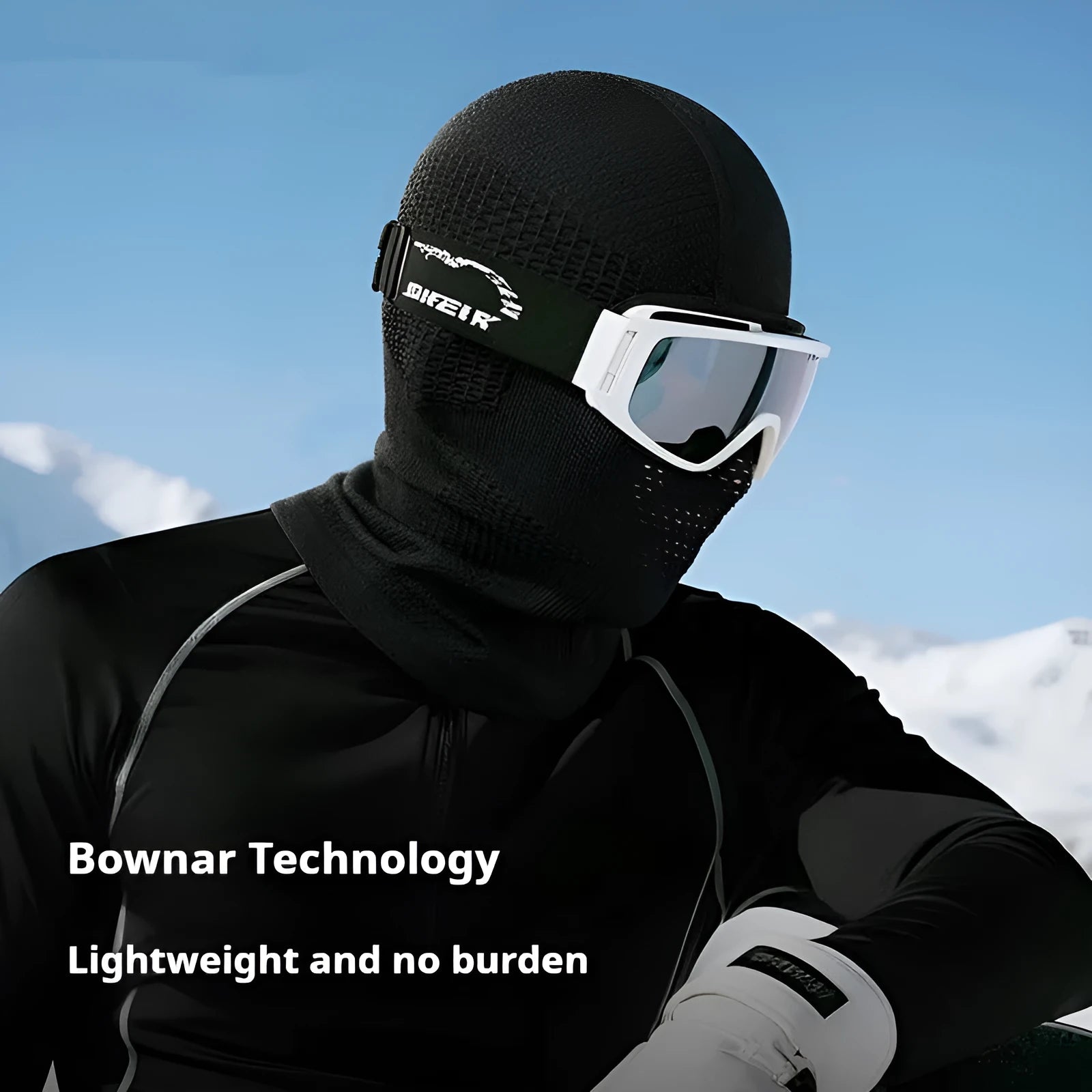 Monochrome ski mask made from nylon and spandex, breathable and non-fog for cycling and motorcycling