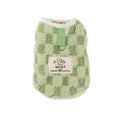Autumn winter Korean dog hoodie in green with cute cartoon bear print for small medium pets