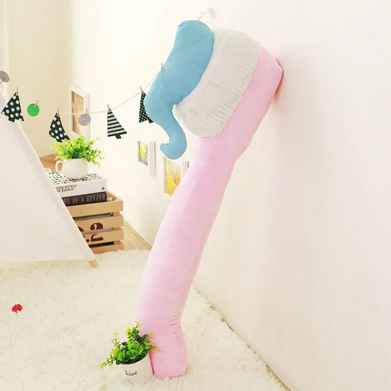 90cm tall cartoon toothbrush pillow plush toy photo prop in green, yellow, pink, and blue colours