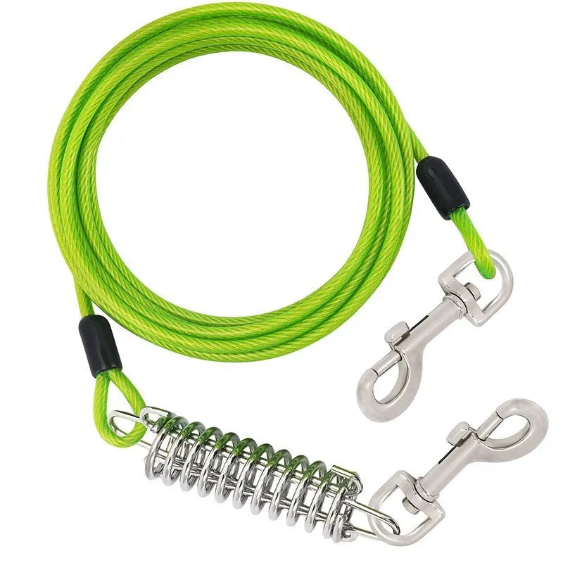 Dog hand holding rope leash with martin buckle in multiple colours and lengths with steel wire core