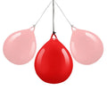 Red water-filled PVC boxing reaction ball with hook rope sling for combat sports training