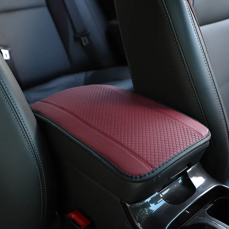 Automotive fibre leather armrest box mat in multiple colours measuring 32cm by 19cm