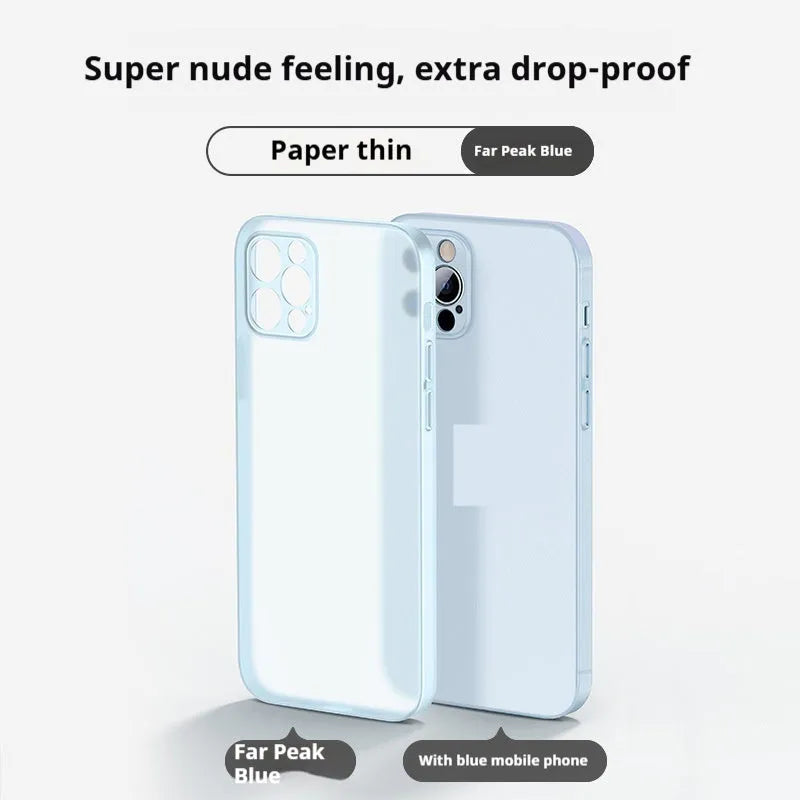 Frosted matte TPU phone case for iPhone, transparent back with drop resistance and heat dissipation