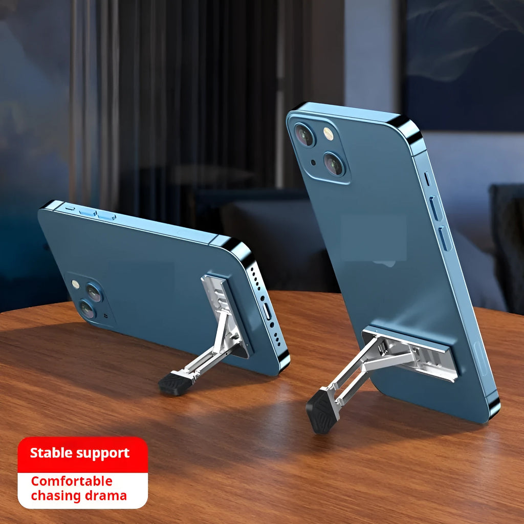 Small portable silver alloy folding horizontal and vertical smartphone bracket stand