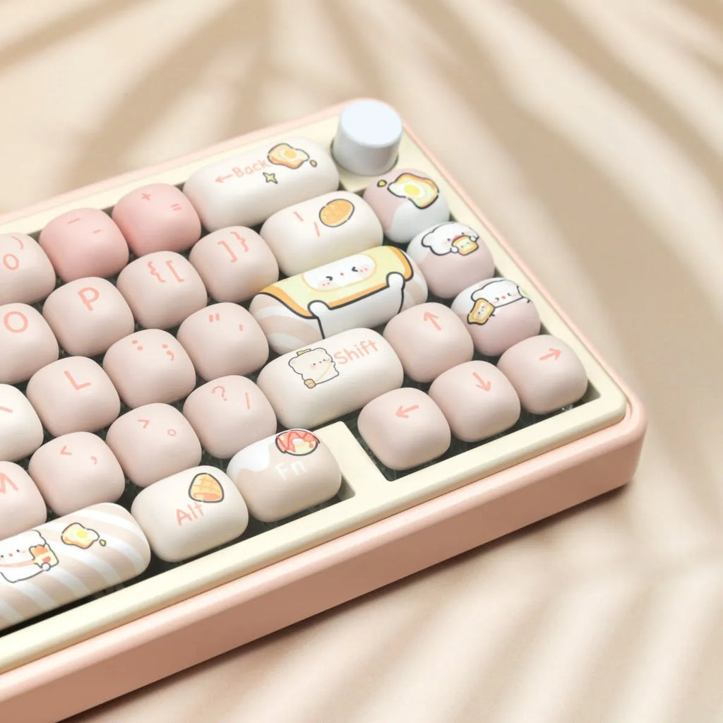 MOG Steamed Bread mechanical keyboard key cap set with bread bear thermal sublimation design