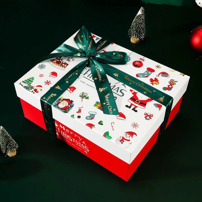 New Year Christmas gift box packaging business style with five sizes, printed finish, and empty bag