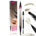 Waterproof double-headed eyebrow pencil with pencil and powder ends in five shades