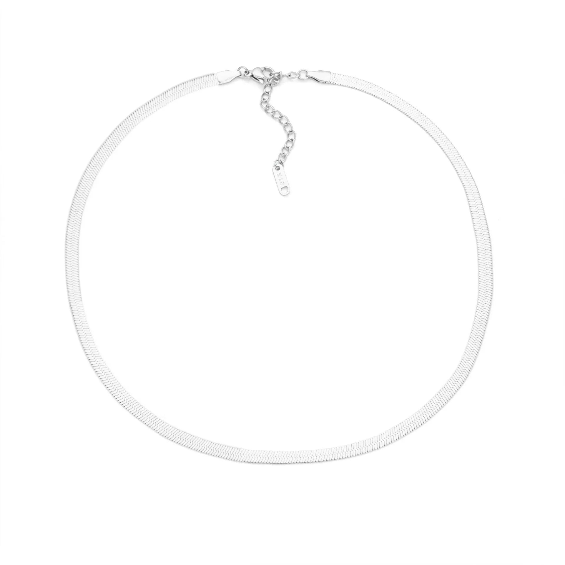 Gold and silver titanium steel necklaces with letter, number, and heart charms on a 40.5cm chain.