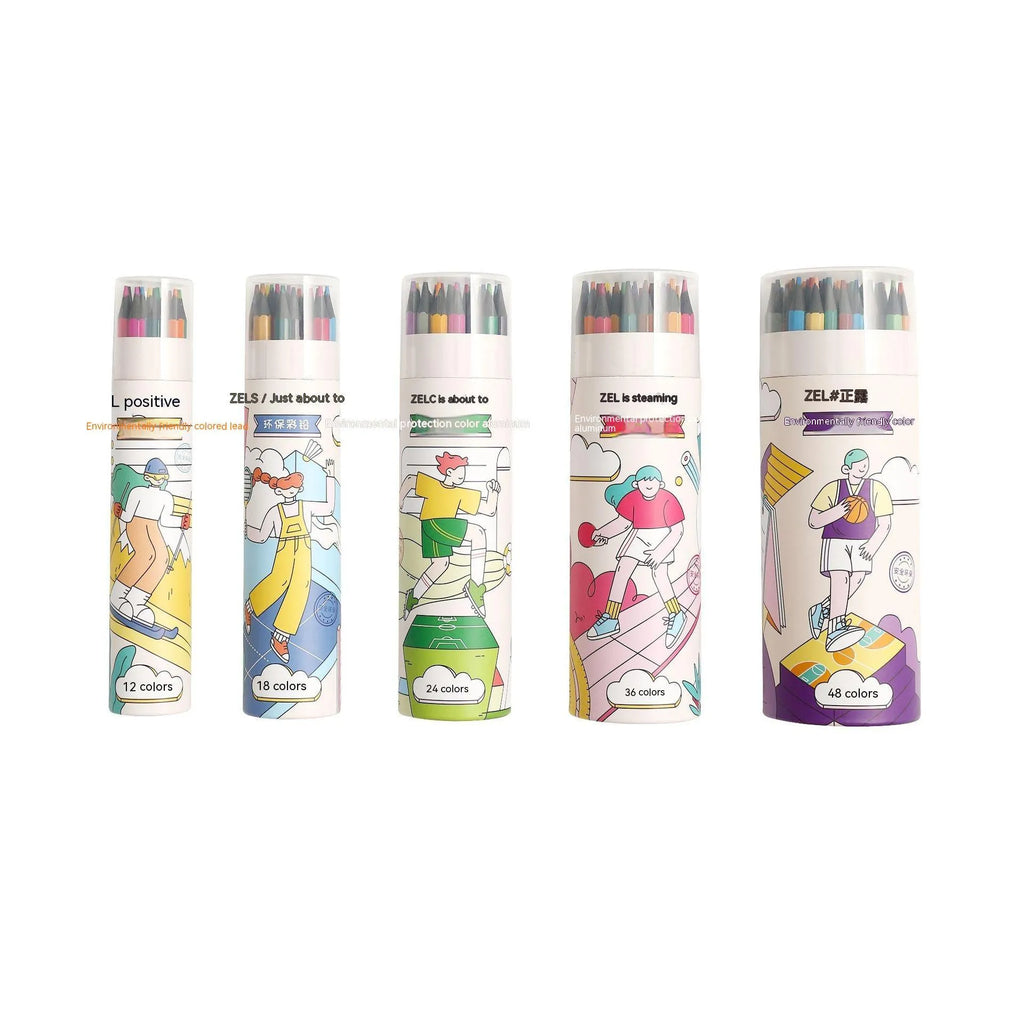 Zhenglin Sports colour pencils in 24 and 36 colour sets with paper barrel construction