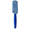 Microfiber car wash tire brush with aluminium handle for cleaning wheels