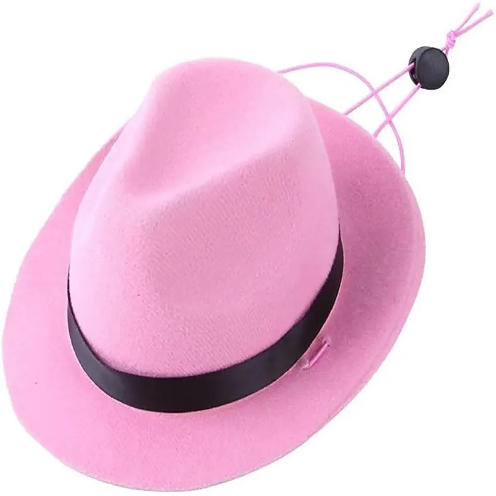 S size 155 cm diameter wool felt mini pet hat in pink, black, brown, or red colour for small pets