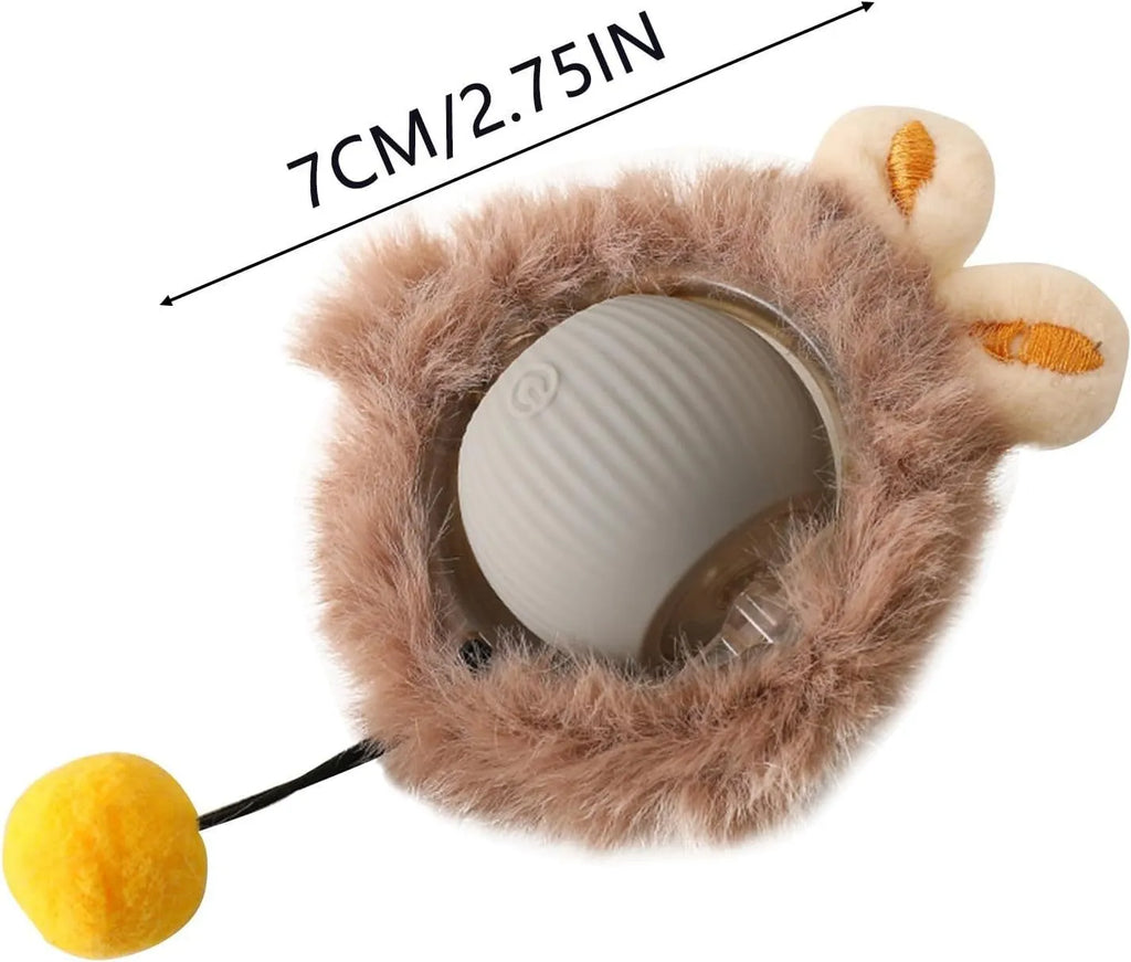 Automatic rotating rolling ball pet toy in grey, green, or red colours for interactive cat and dog play