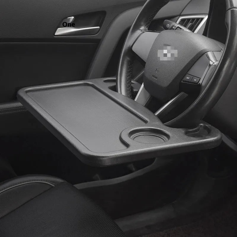 Large Black PP plastic steering wheel card tray used as a car computer desk or writing board
