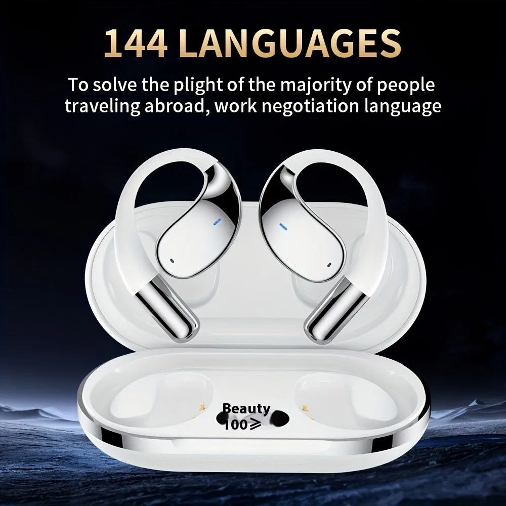 Bluetooth sports headset ear hook style wireless earbuds black battery over 8 hours