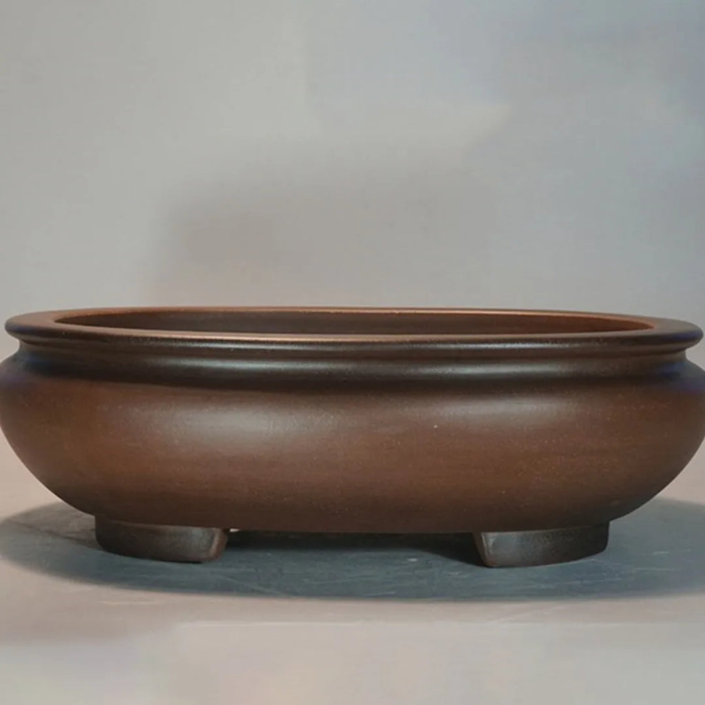 Individual handmade classical purple sand desktop flowerpot showing its 58cm length and rectangular shape.