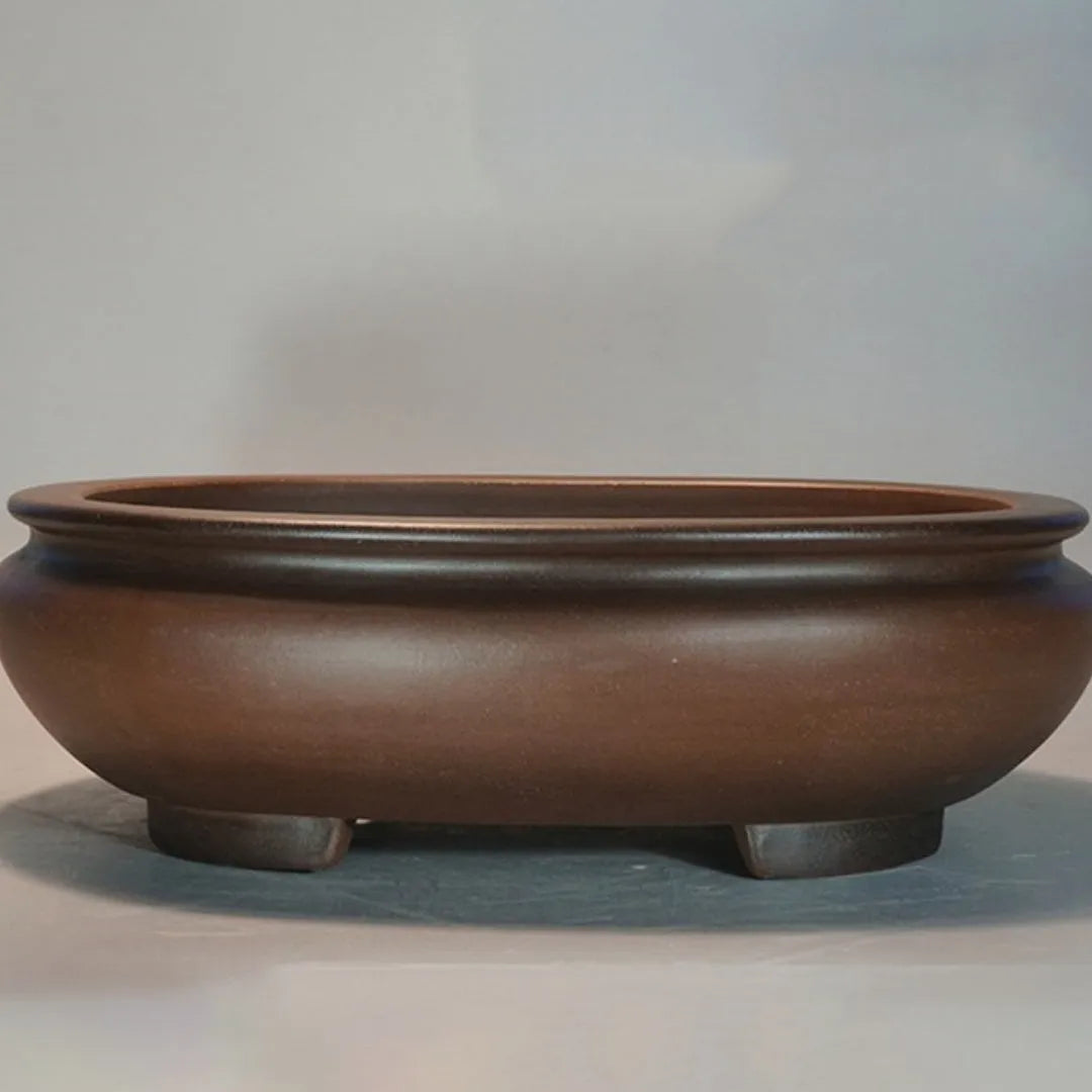 Individual handmade classical purple sand desktop flowerpot showing its 58cm length and rectangular shape.