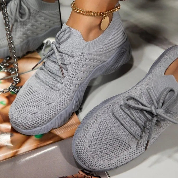Women's solid colour thick bottom dad sneakers in multiple colours on size display