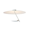 Modern circular iron ceiling lamp with a white powder-coated shade and integrated warm white LED light