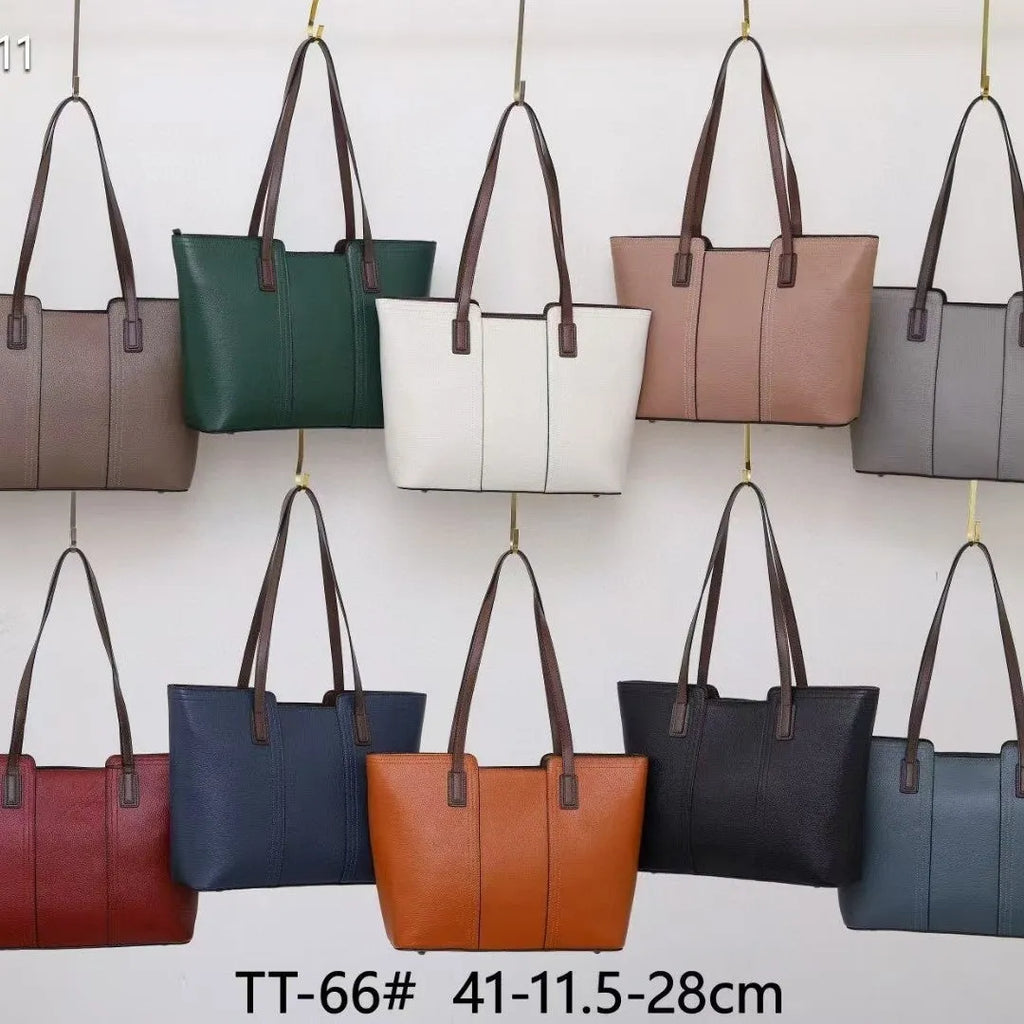 Women's genuine leather commuter shoulder bag in box-type shape with urban simplicity styling