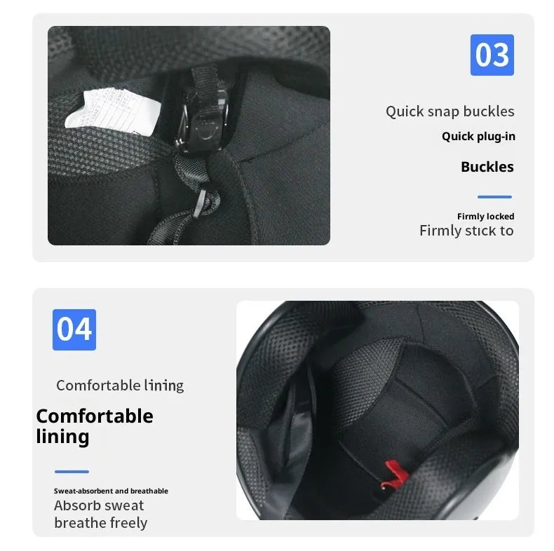 Retro half helmet in matte black with ABS shell, one side view against a neutral background