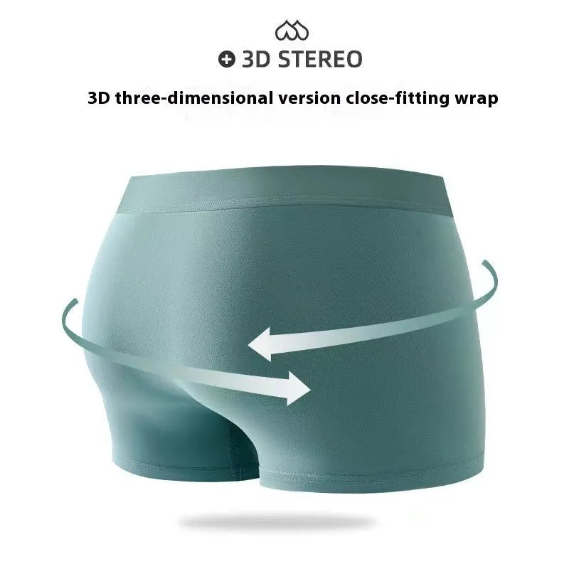 Men's massaging particle underwear in mid-waist design with breathable milk silk fabric