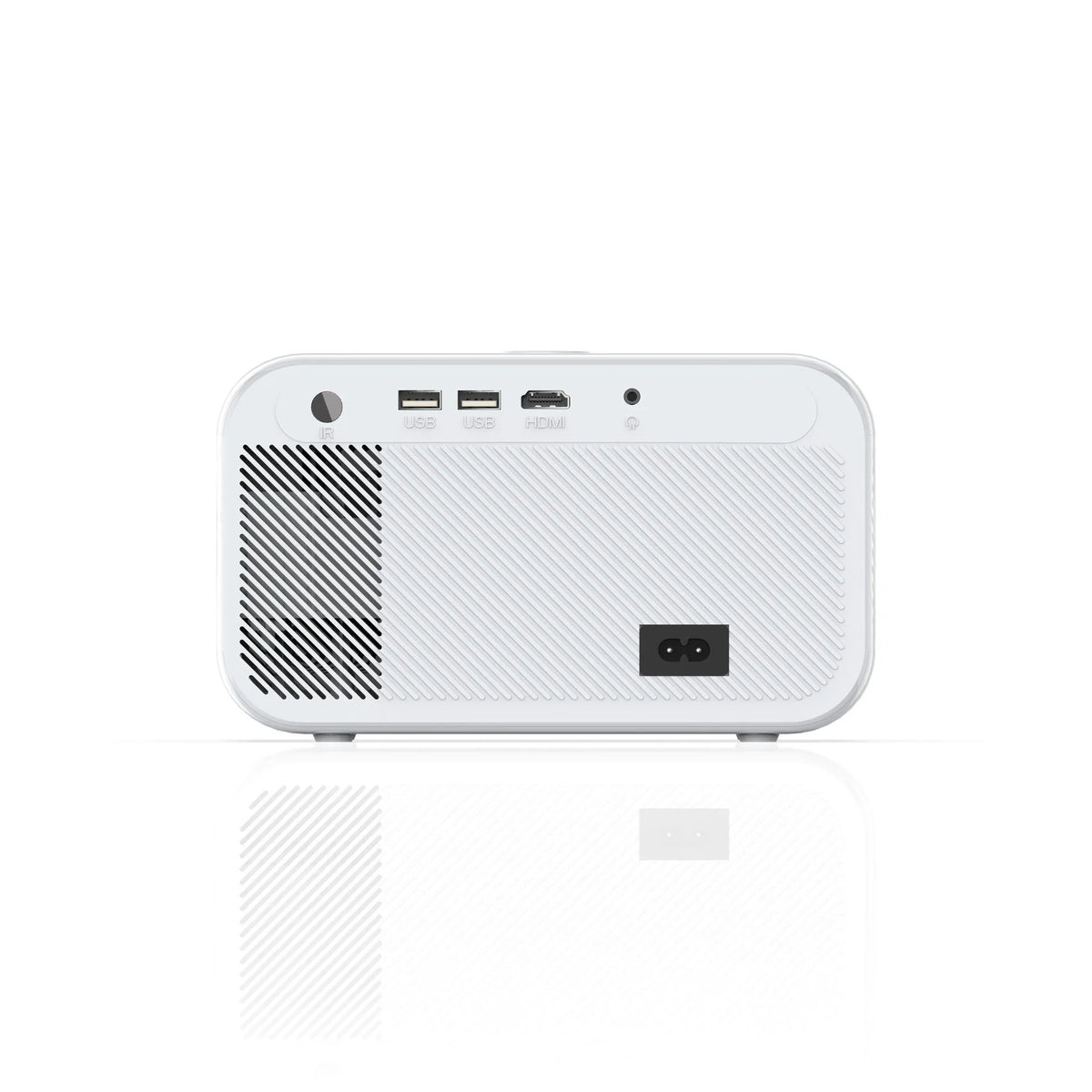 White home office HD projector with 1080p resolution and electric focus