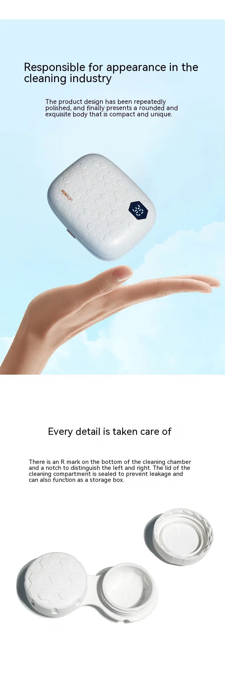Pearl white automatic electric ultrasonic glasses cleaning machine on a surface