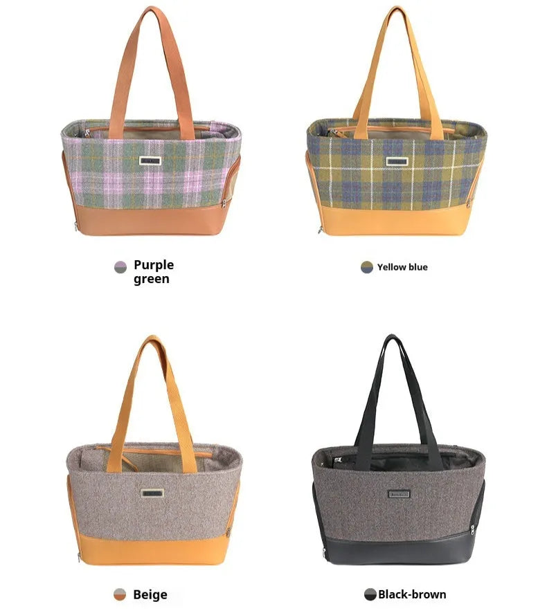 Portable pet backpack in wool PU material with space capsule design for breathable pet transport