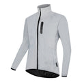 Silver waterproof polyester windproof long sleeved top showing front view