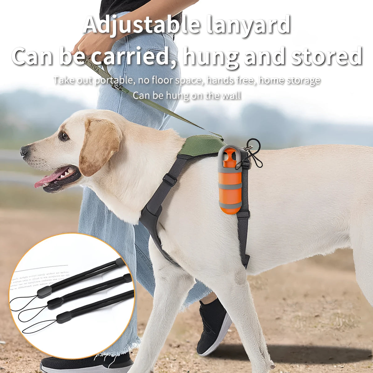 Portable plastic dog poop scoop toilet holder with garbage bag roll, 310g single weight pet waste cleaner