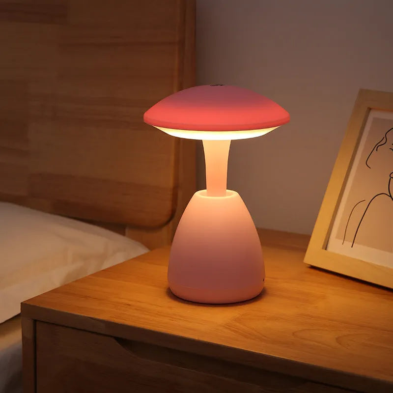 Small white bedside night lamp with ABS body, 5W LED, 10 by 21 cm, low voltage