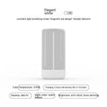 USB rechargeable LED camping light with a clear cover and bendable filament on an ABS base.