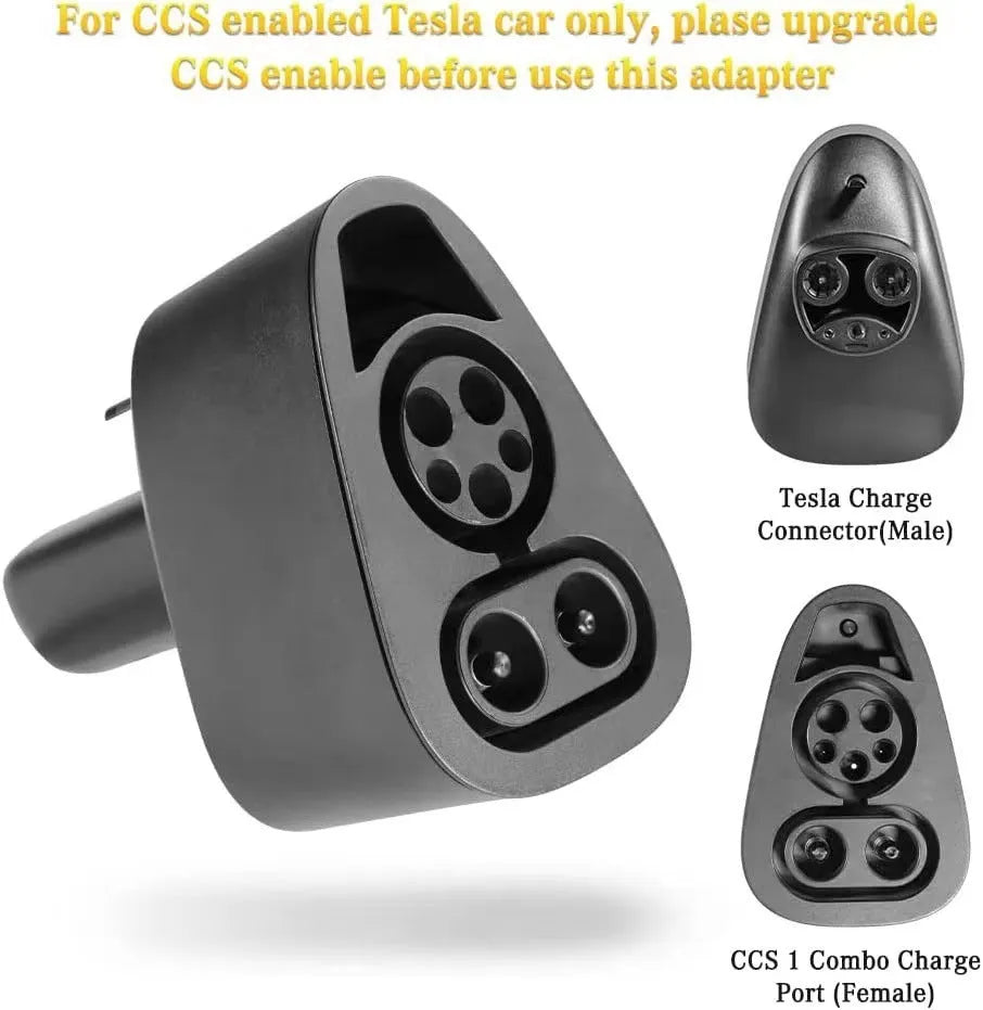 Black Tesla charging plug conversion adapter for American Standard to Tesla compatibility