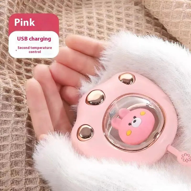 A portable hand warmer power bank with a digital display, shown in one of six available colours.