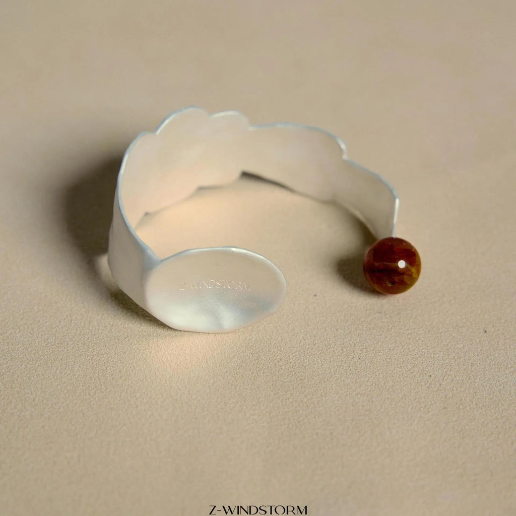 Small round spoon stewed pork alloy jewellery set with electroplated finish showing ring and bracelet pieces